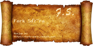 Ferk Sára névjegykártya