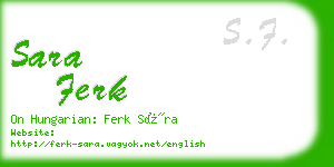 sara ferk business card